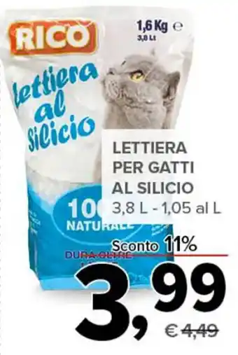 Todis LETTIERA PER GATTI AL SILICIO 1003,8 L offerta