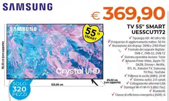 Todis SAMSUNG TV 55" SMART UE55CU7172 offerta
