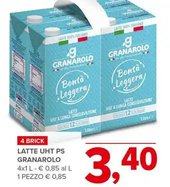 Todis LATTE 100% ITALIANO GRANAROLO 4x1 l offerta