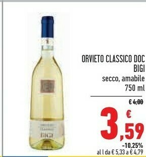 Conad Bigi Vino bianco offerta