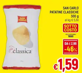 A&O SAN CARLO PATATINE CLASSICHE 300 g offerta