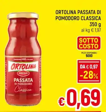A&O ORTOLINA PASSATA DI POMODORO CLASSICA 350 g offerta