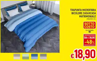 A&O TRAPUNTA MICROFIBRA BICOLORE CASAXCASA MATRIMONIALE 240x250 cm. offerta