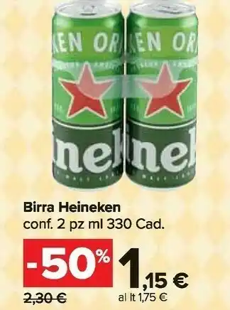 Carrefour Market Heineken Heineken - Birra Heineken 330 g(ml) offerta
