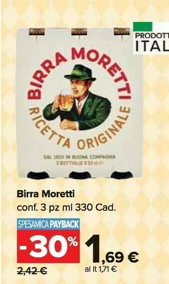 Carrefour Market Birra Moretti - Birra Moretti 330 G(ml) offerta