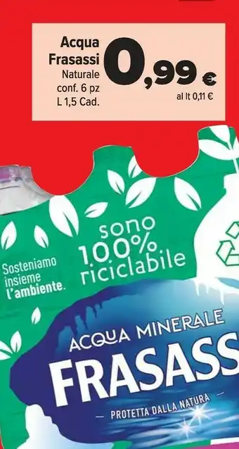 Carrefour Market Frasassi Acqua Minerale Naturale offerta