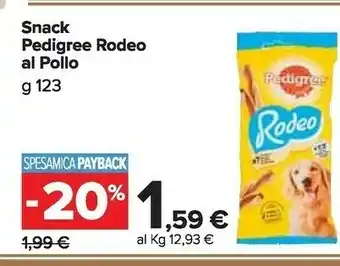 Carrefour Market Pedigree Snack Rodeo Al Pollo offerta
