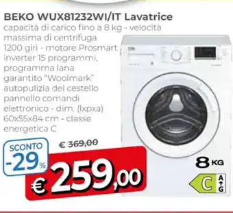 A&O BEKO WUX81232WI/IT Lavatrice offerta