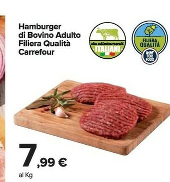 Carrefour Market Hamburger Di Bovino Adulto offerta
