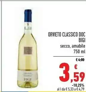 Conad Bigi Vino bianco offerta