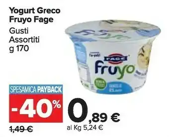 Carrefour Fage Fruyo Mango 170 G(ml) offerta