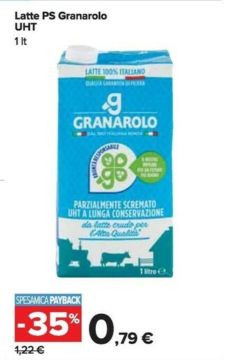 Carrefour Granarolo Latte UHT Parzialmente Scremato A Lunga Conservazione 1000 G(ml) offerta