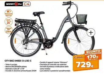 Expert Smartway City Bike Unisex C4-L1SC-G offerta