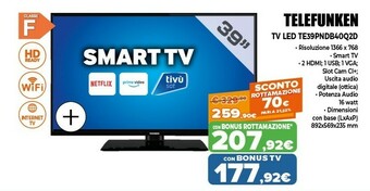 Expert Telefunken TV LED TE39PNDB4OQ2D offerta