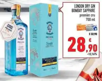 Conad Superstore LONDON DRY GIN BOMBAY SAPPHIRE premier cru 700 ml offerta