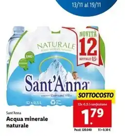 Lidl Sant'Anna Acqua Minerale Naturale offerta