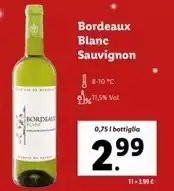 Lidl Bordeaux blanc sauvignon offerta