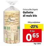 Lidl Certossa bio organic - gallette di mais bio offerta