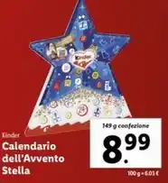 Lidl Kinder - calendario dell'avvento stella offerta