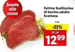 Lidl Fettine sceltissime di bovino adulto scottona offerta