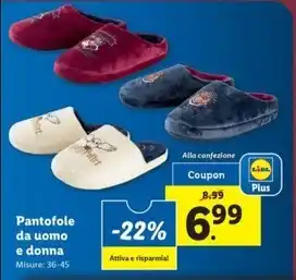 Lidl Pantofole da uomo e donna offerta