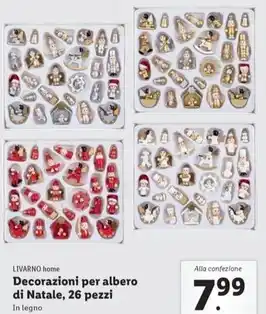 Lidl Livarno home - decorazioni per albero di natale, 26 pezzi offerta