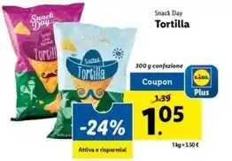Lidl Snack day - tortilla offerta