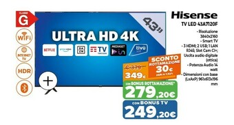Expert Hisense TV LED 43A7120F offerta