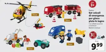 Lidl Playtive - set veicoli di emergenza per gioco pista in legno offerta