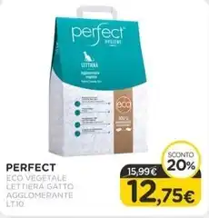 Arcaplanet Perfect - lettiera gatto agglomerante lt.10 eco vegetale offerta