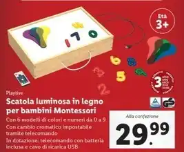 Lidl Playtive - scatola luminosa in legno per bambini montessori offerta