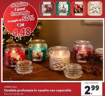 Lidl Livarno home - candela profumata in vasetto con coperchio offerta