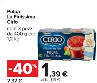 Carrefour Cirio Pomodori pelati offerta