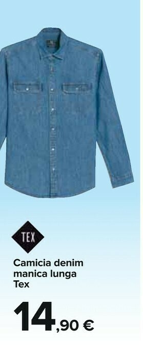 Carrefour Tex Camicia Denim Manica Lunga offerta