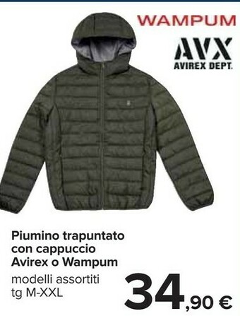 Carrefour Avx Piumino Trapuntato Con Cappuccio Avirex O Wampum offerta