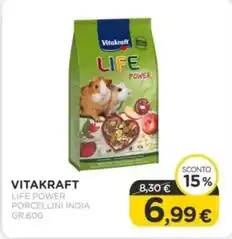 Arcaplanet Vitakraft - life power porcellini india gr.600 offerta