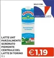 Mercatò Centrale del latte di torino latte uht parzialmente scremato piemonte offerta
