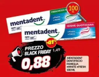 Risparmio Casa MENTADENT DENTIFRICIO FAMIGLIA WHITE FRESH 100 ML offerta