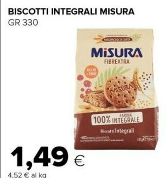 Tigre Misura Fibrextra Biscotti Integrali Senza Olio Di Palma 330 G(ml) offerta