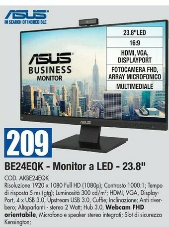 Wellcome Asus Monitor tv offerta
