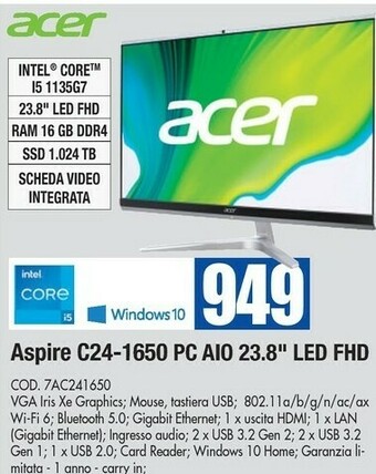 Wellcome Acer acer aspire offerta