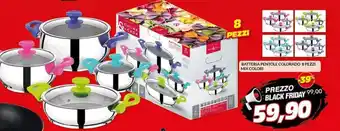 Risparmio Casa BATTERIA PENTOLE COLORADO 8 PEZZI MIX COLORI offerta