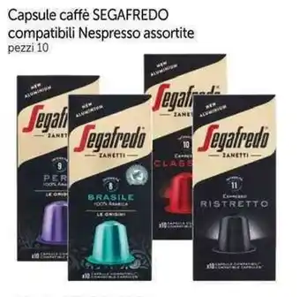 Capsule caffè SEGAFREDO compatibili Nespresso assortite pezzi 10