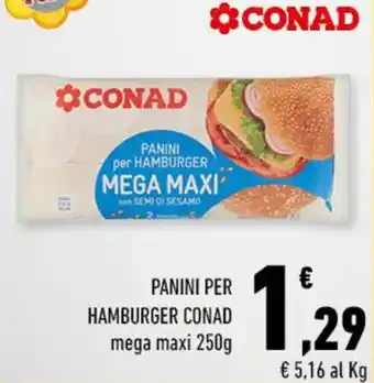 PANINI PER HAMBURGER CONAD mega maxi 250g