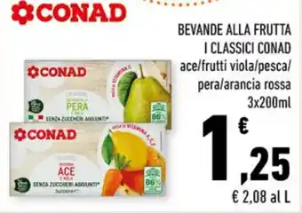 Conad Margherita BEVANDE ALLA FRUTTA I CLASSICI CONAD ace/frutti viola/pesca/ pera/arancia rossa 3x200ml offerta