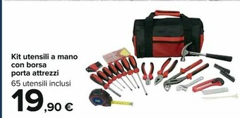 Carrefour Kit Utensili A Mano Con Borsa Porta Attrezzi offerta