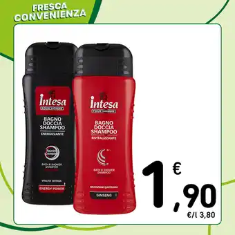 Conad BAGNO DOCCIA SHAMPOO INTESA POUR HOMME rivitalizzante ginseng, energizzante, 500 ml offerta