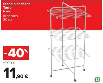 Carrefour Stendibiancheria Torre Icaro In Acciaio 30 Mt offerta