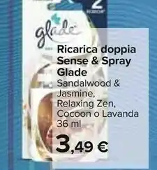 Carrefour Glade Ricarica Doppia Sense & Spray offerta