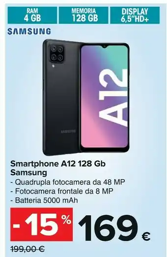 Carrefour Samsung A12 128 Gb Smartphone offerta